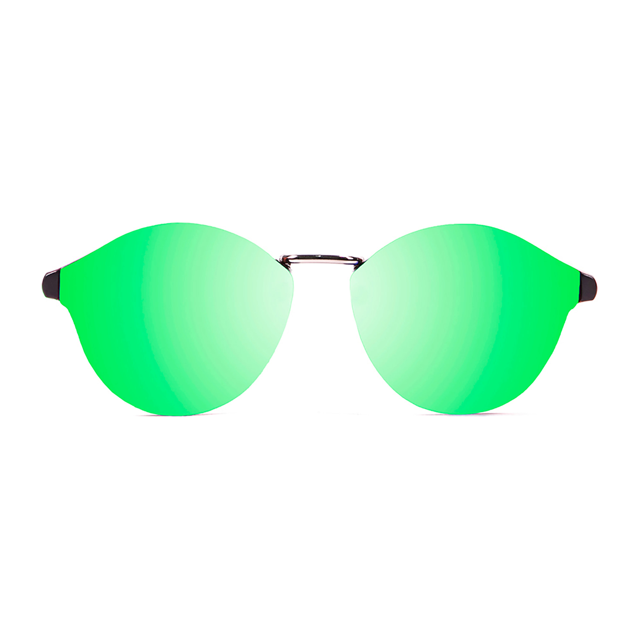 Gafas de sol OCEAN LOIRET - De tiras marrón mate / Plana revo verde