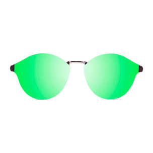 Gafas de sol OCEAN LOIRET - De tiras marrón mate / Plana revo verde