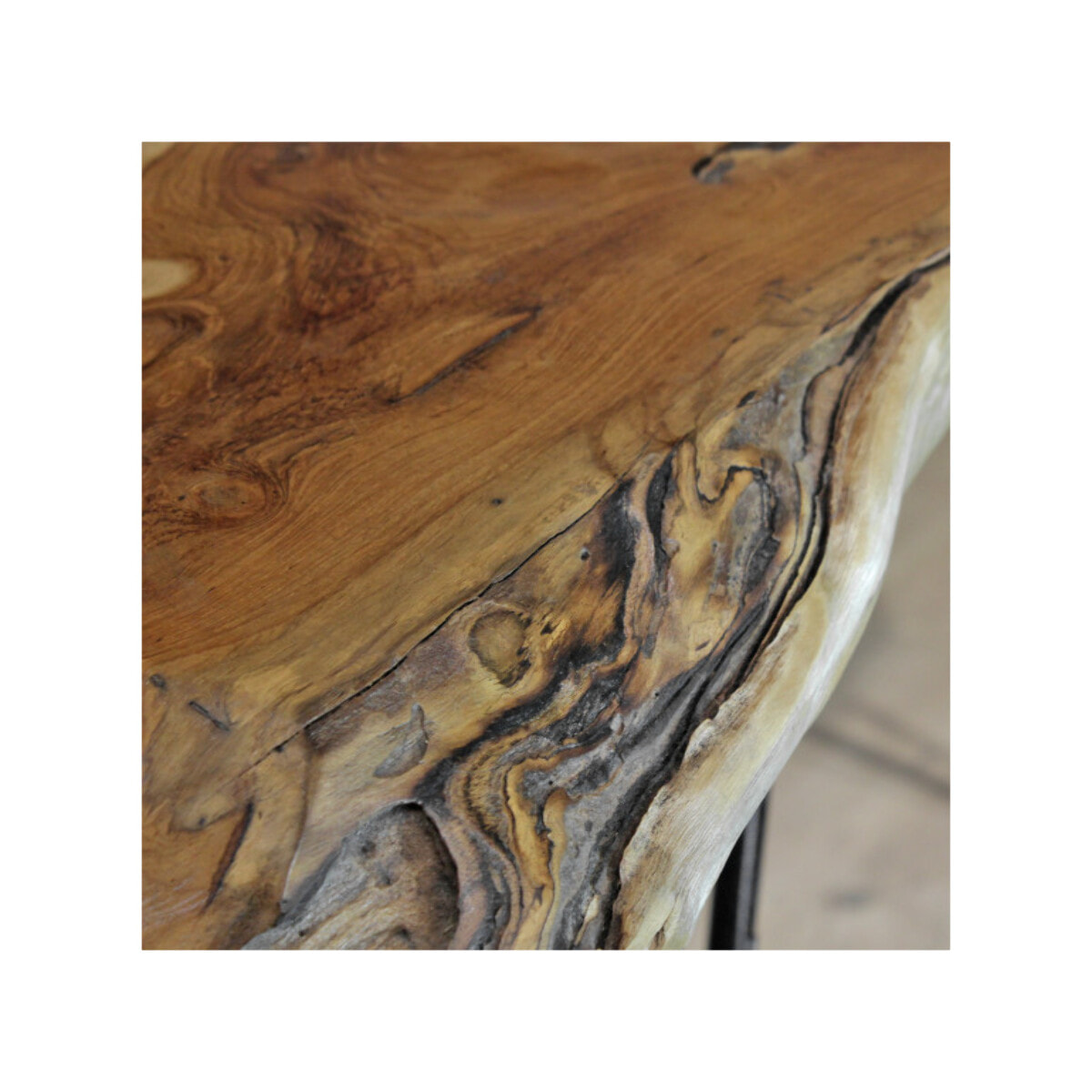 Table de bar haute en bois de teck et pieds filaire en métal noir - SONGA