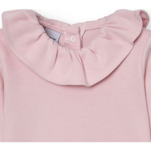 Camiseta bebé manga larga cuello volante