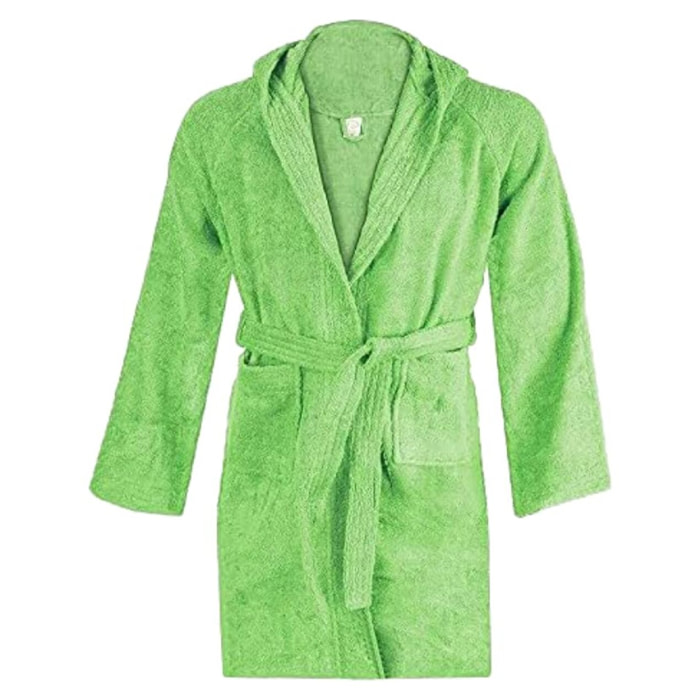 INTRECCI Accappatoio Bambino e Bambina, Accappatoio Spugna di Cotone, 4/6 Anni, Assorbente, Morbido, per Pelli Sensibili, Certificato Oeko-Tex. Colore: Acido