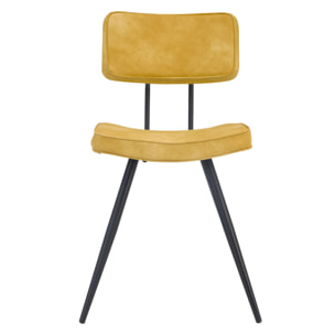 Lot de 2 chaises en cuir synthétique jaune - Texas