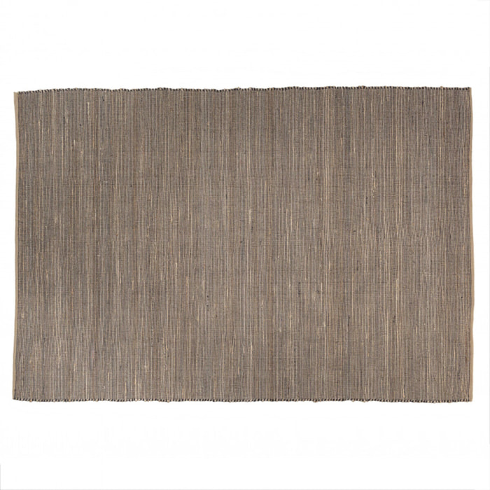 QUENTIN - Tapis rect. 200x290cm en jute et coton couleur sable et noir