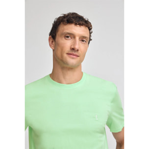 Maglietta menta basic a girocollo e ricamo Rigby Best