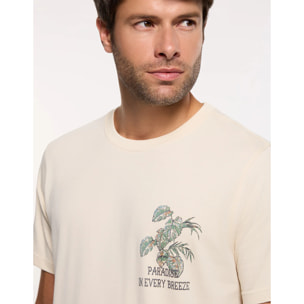 Camiseta Manga Corta Beige - Brais