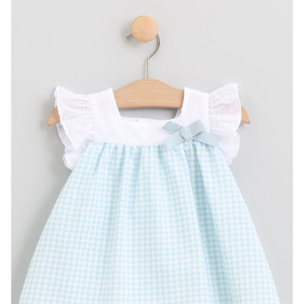 VESTIDO VICHY AGUA CON VOLANTES