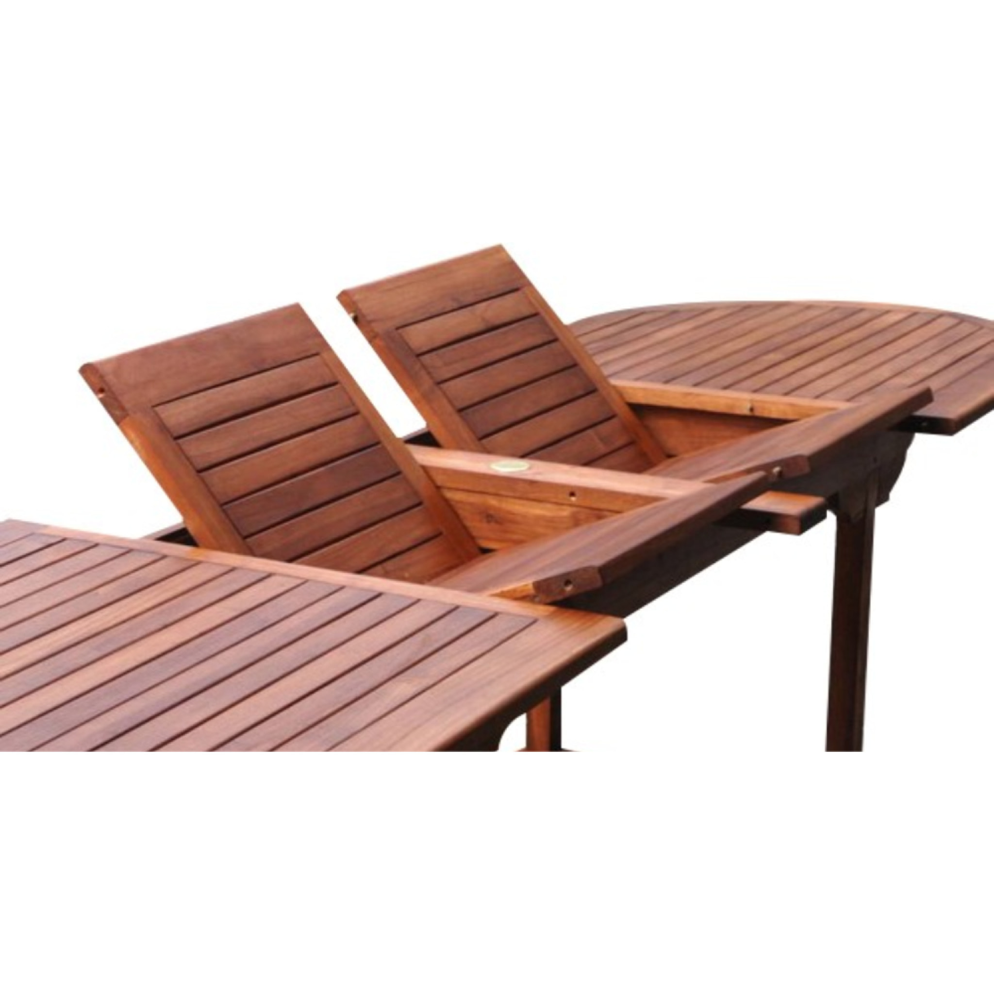 Table de jardin ovale 10 places et 10 chaises en teck huilé NARRA