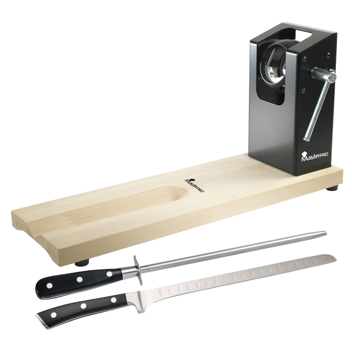 Jamonero con afilador y cuchillo jamonero - Masterpro