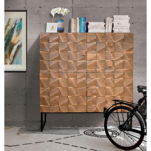 Aparador alto - Madera de Mango y Bronce y Hierro - 100x42x110cm