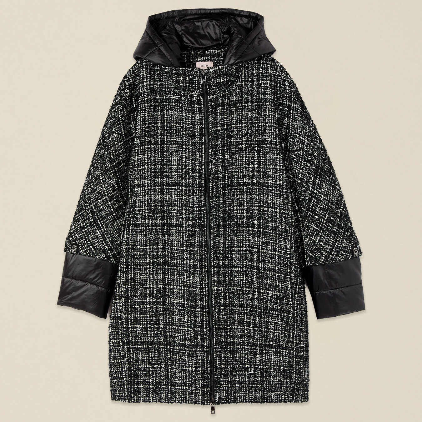 Oltre - Parka in tweed con dettagli trapuntati - Nero