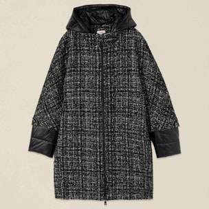 Oltre - Parka in tweed con dettagli trapuntati - Nero