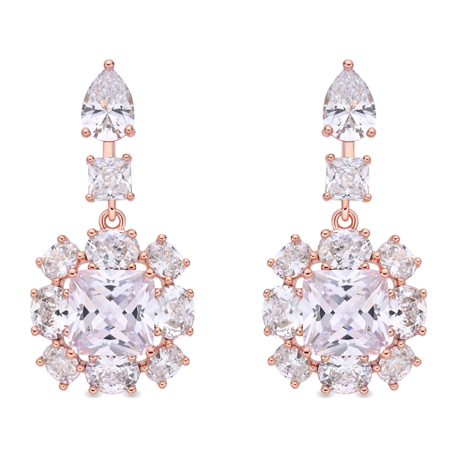 Pendientes Iwo acabado oro rosa 18k