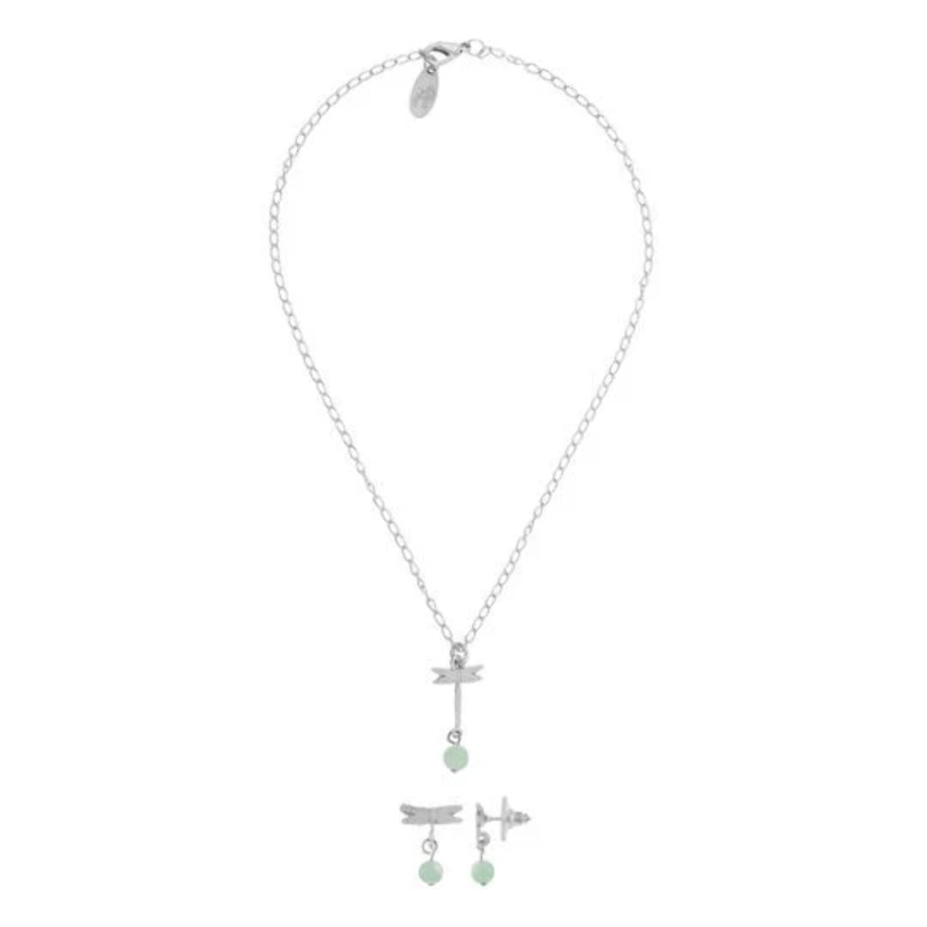 Conjunto collar-pendiente plata"Libélula aventurá­na"