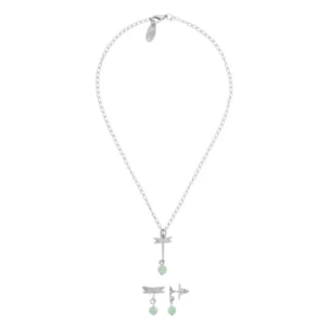 Conjunto collar-pendiente plata"Libélula aventurá­na"