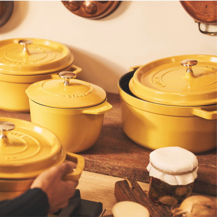 Cocotte en fonte, Rond(e), Citron, Fonte