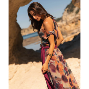 Blusa asimétrica con fajín de mujer