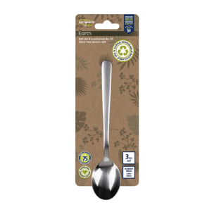 Set 3pc cucharilla  acero inox reciclado brillo earth