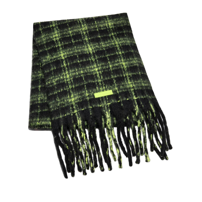 Bufanda Con Estampado de Cuadros Nordic Bomb Plaid Scarf en Negro y Verde D.Franklin