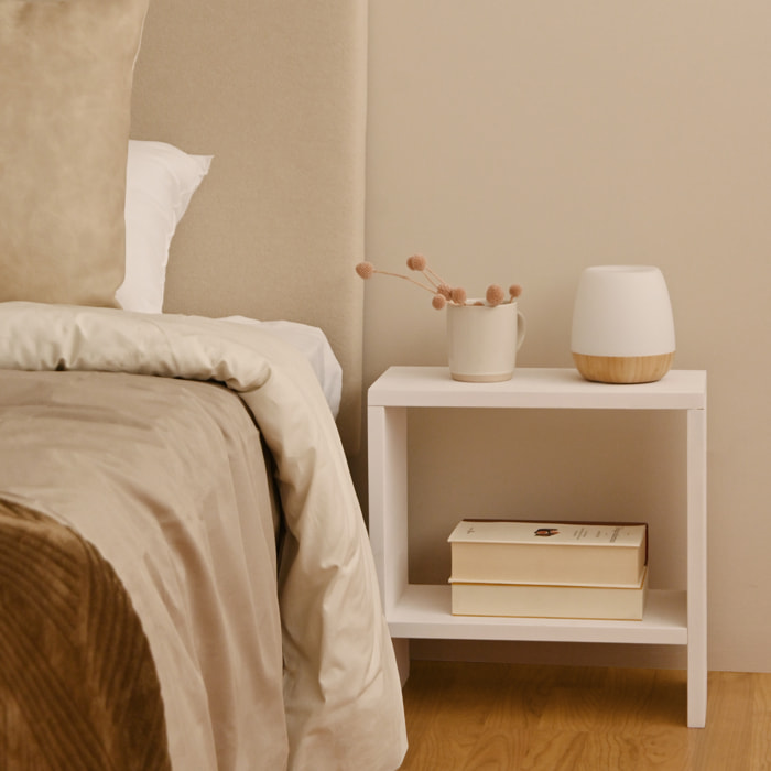 Table de chevet en bois massif blanc 40x20cm Hauteur: 40 Longueur: 40 Largeur: 20