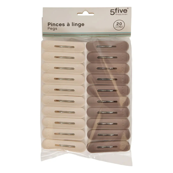 Lot de 20 pinces à linge Essential Cup+