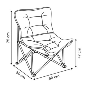 Fauteuil camping pliable gris