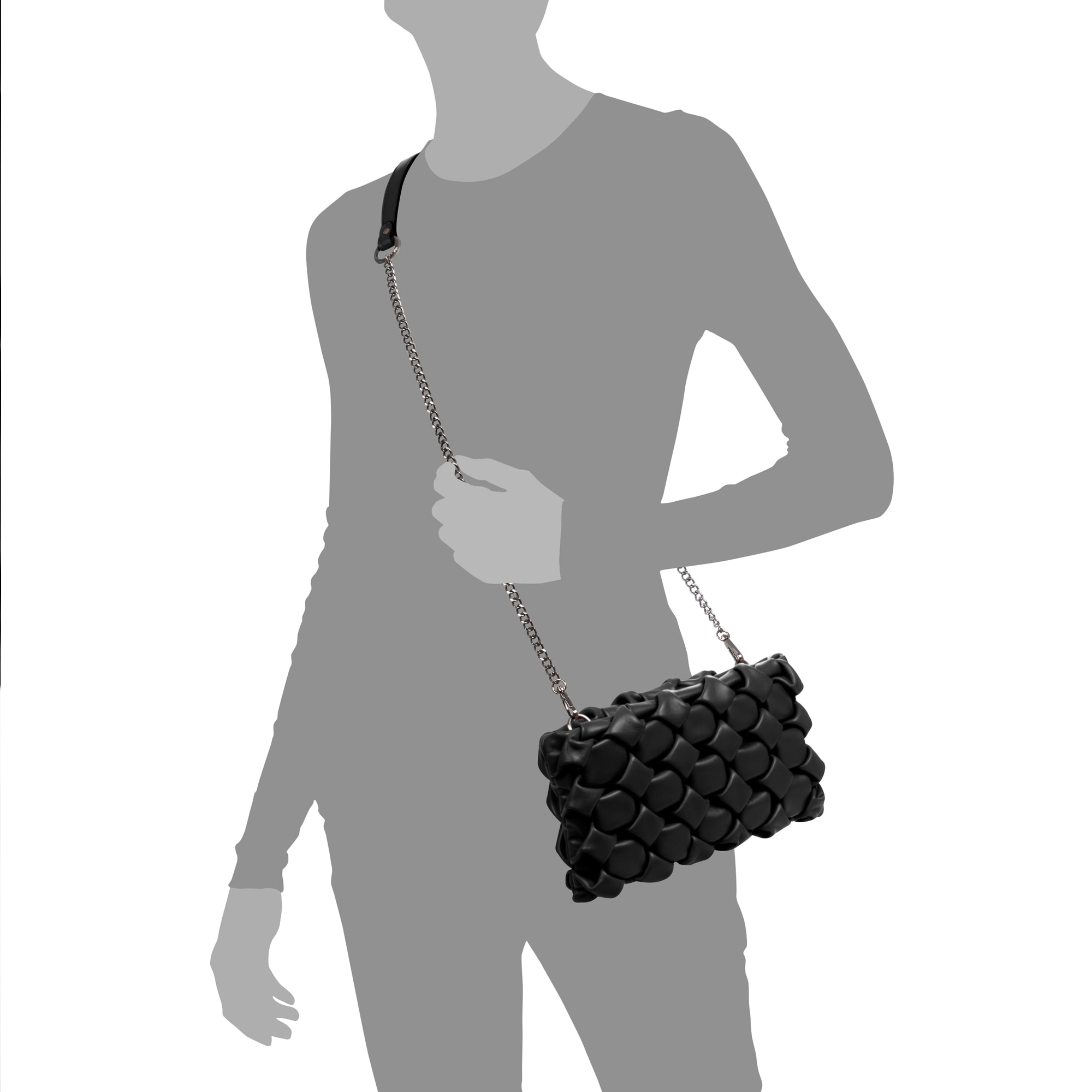 Borsa a tracolla da donna Armento. Vera pelle di capra dal design esclusivo.