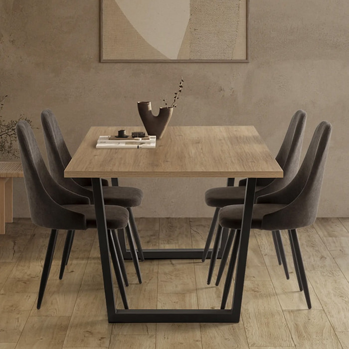 Lot de 4 chaises en tissu - SOAN