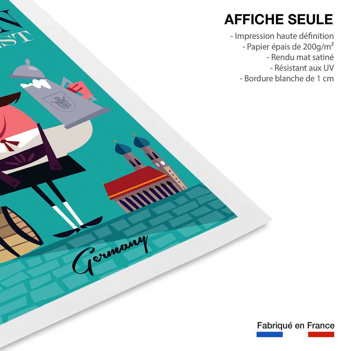 Poster retro munchen Affiche seule