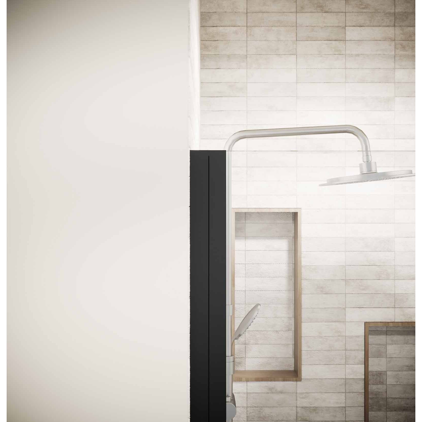 Porte de Douche Pivotante 80x195cm - Verre Trempe 8mm Anticalcaire - Alu Noir - DARK ELEMENTARY