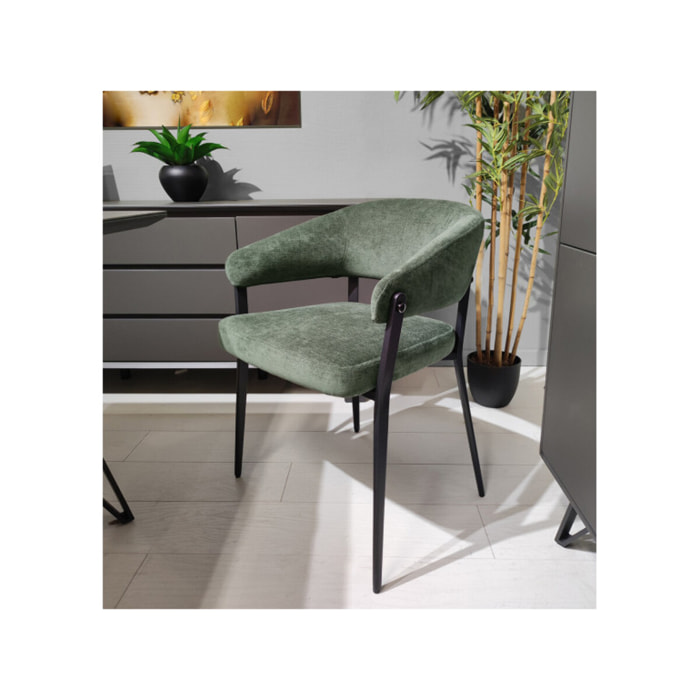 Chaise avec accoudoirs en tissu et structure en métal - ARNOLD