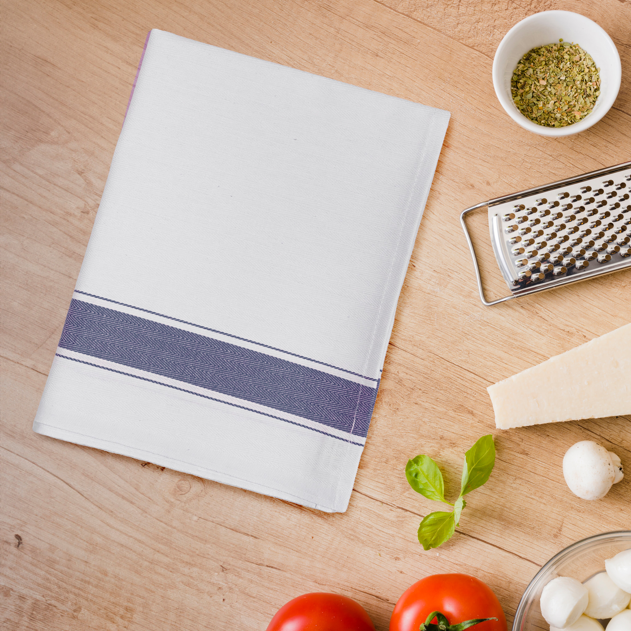 SET 6 STROFINACCI GRECALE 57X90 CM DIS. SPIGA COLORE BLU