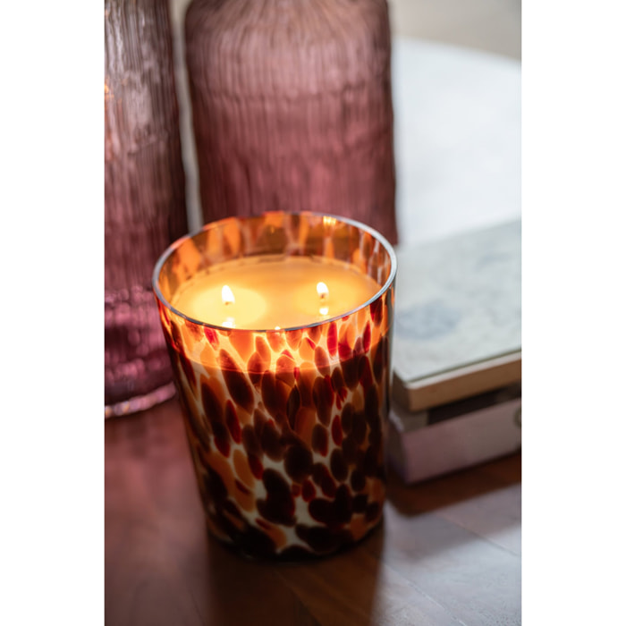J-Line bougie parfumée Noa - Magnificent Birch - verre -rouge - medium - 68H