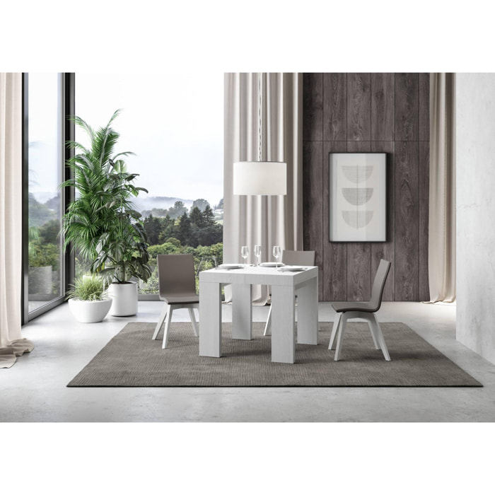 Mesa extensible 90x90/246 cm Roxell Premium Fresno Blanco