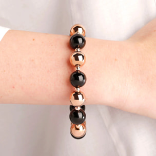 Bracciale con Bead Lucide e Pietra Naturale Ametista Sfaccettate