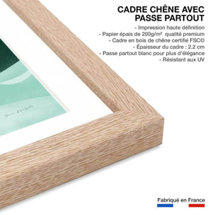 Affiche voyage Laponie finlandaise Affiche + cadre en bois - Chêne