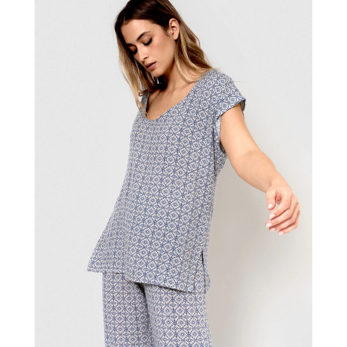 Blusa viscosa mandolia verde