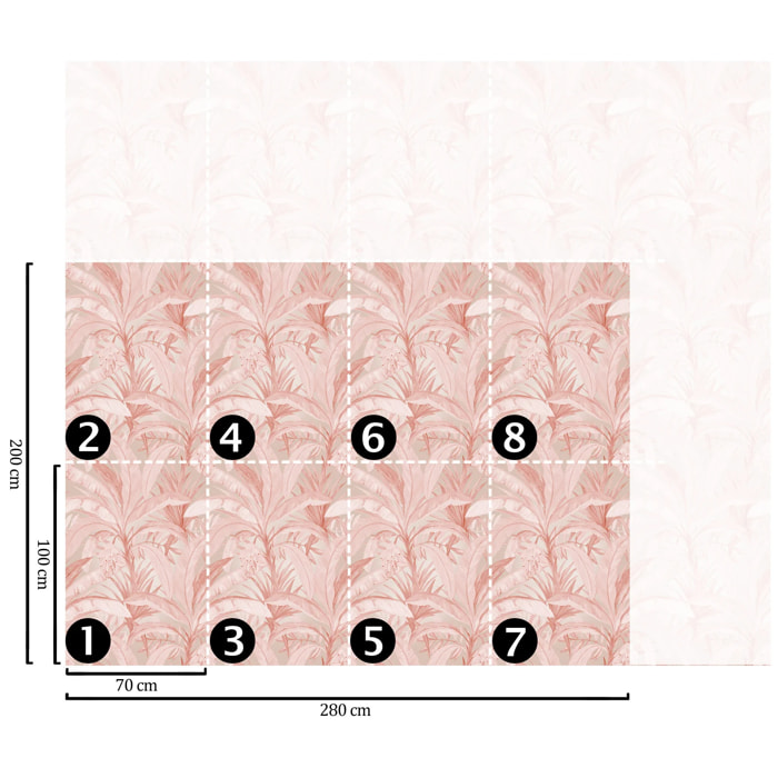 Carta da Parati Jungla Tropicale Rosa