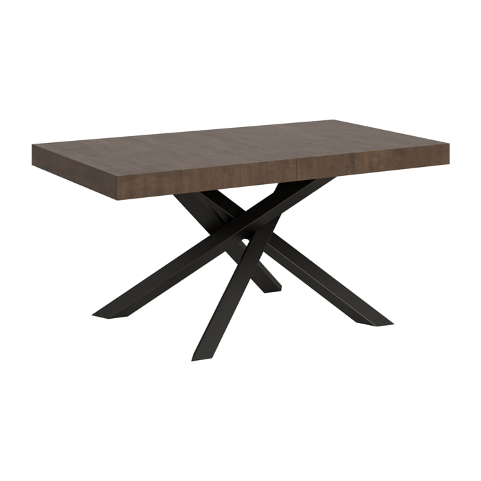 Mesa extensible 90x160/264 cm Volantis Nogal estructura Antracita