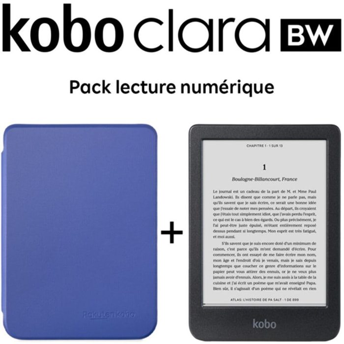 Liseuse eBook KOBO Bundle Clara BW+Cover Basic