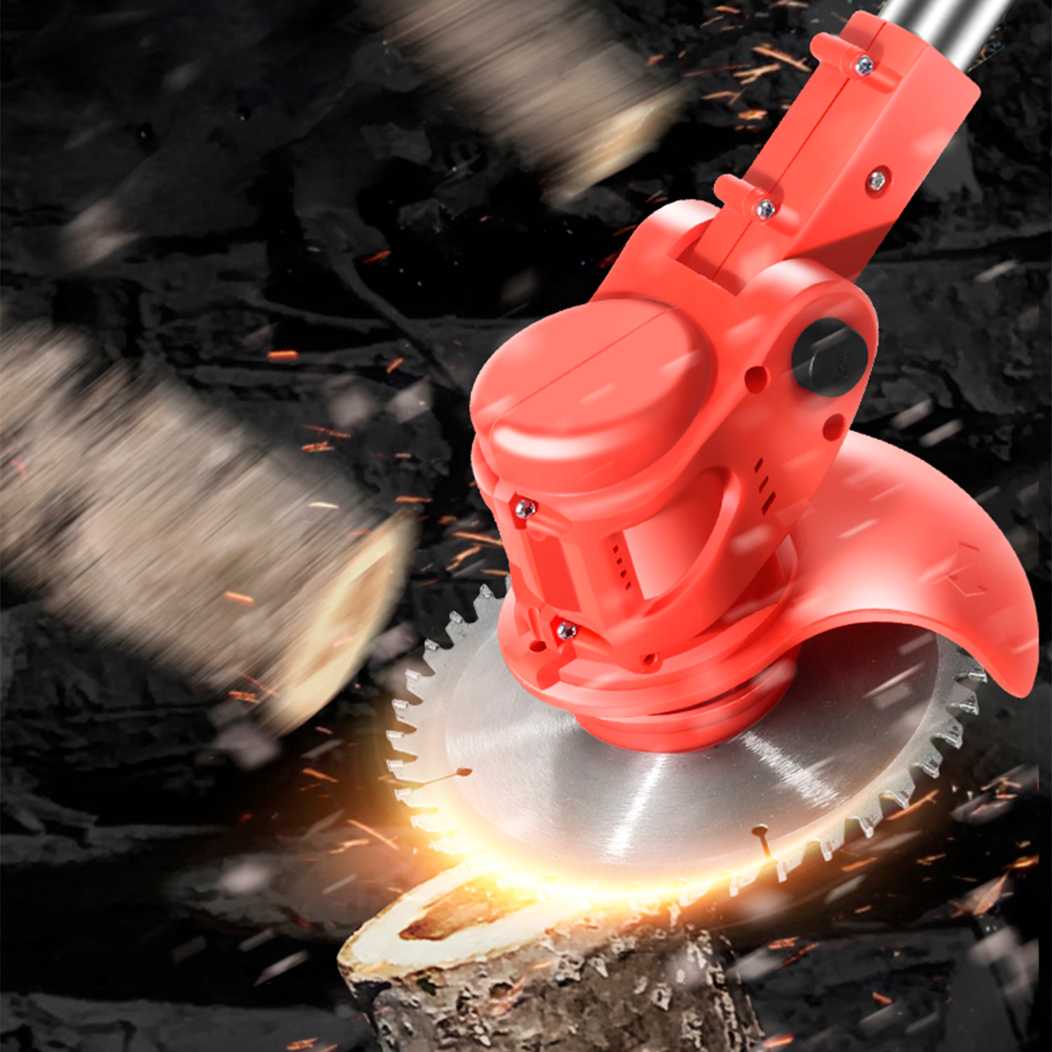 Desbrozadora 21V con 13000rpm, 500W de potencia y DOBLE BATERIA 7500mAh. Altura regulable.