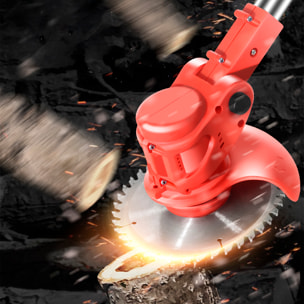 Desbrozadora 21V con 13000rpm, 500W de potencia y DOBLE BATERIA 7500mAh. Altura regulable.