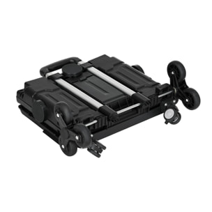 Carrito de la Compra Plegable Carrito para Supermercado con 2 Ruedas Longitud de Mango Ajustable Capacidad 35 Litros para Oficina Escuela Hogar 48x43x95 cm Negro