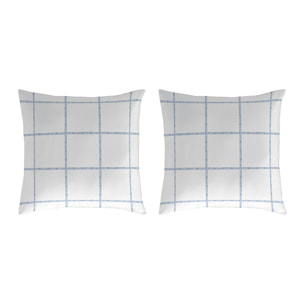 2 Fundas de almohada El Caballo 50x50 cm LEVIATAN B Azul - 100% algodón -