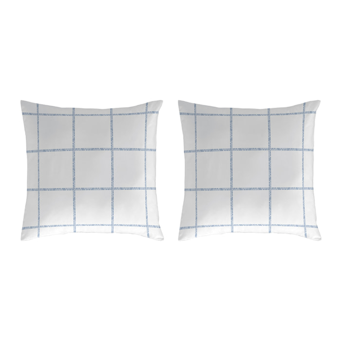 2 Fundas de almohada El Caballo 50x50 cm LEVIATAN B Azul - 100% algodón -