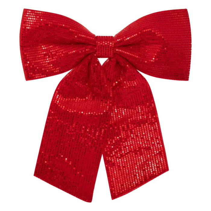 Nœud déco sequins 39x47cm rouge