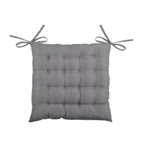 Galette de chaise unie en 16 points - Gris anthracite