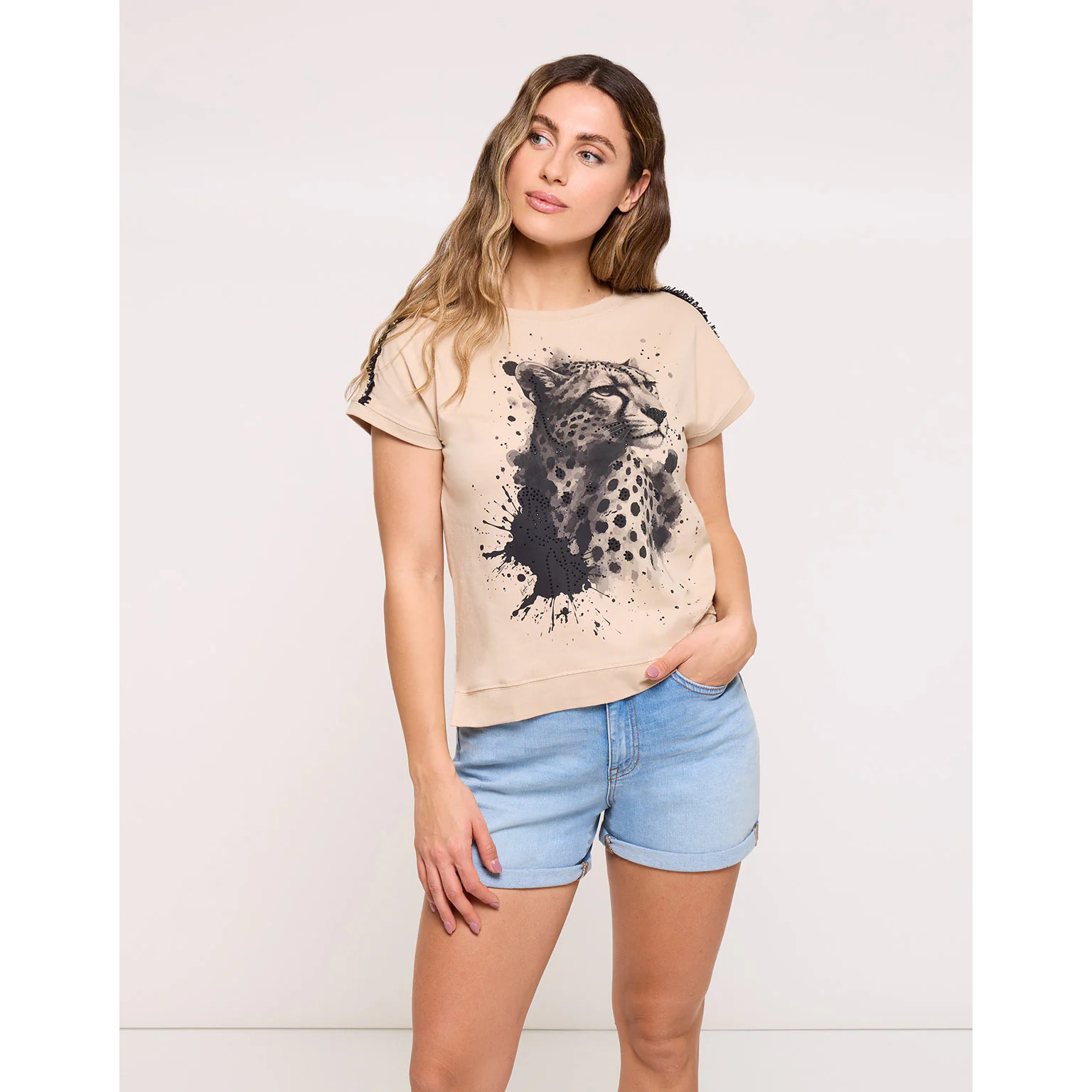 Camiseta Manga Corta Beige - Lopardan