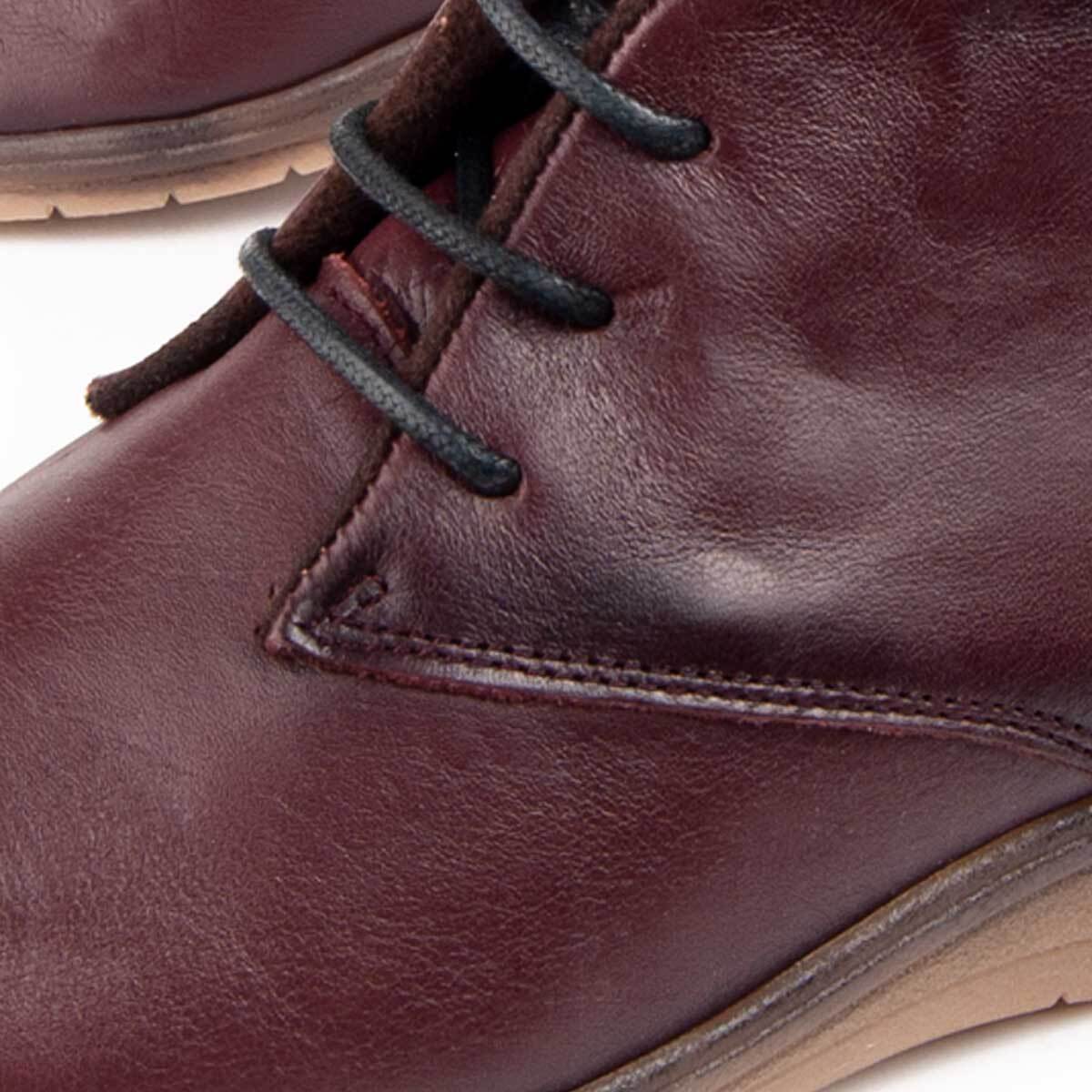 Botín De Cuña - Burdeos - Altura: 4 Cm