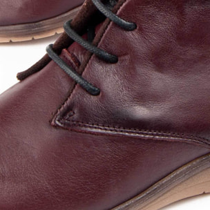 Botín De Cuña - Burdeos - Altura: 4 Cm