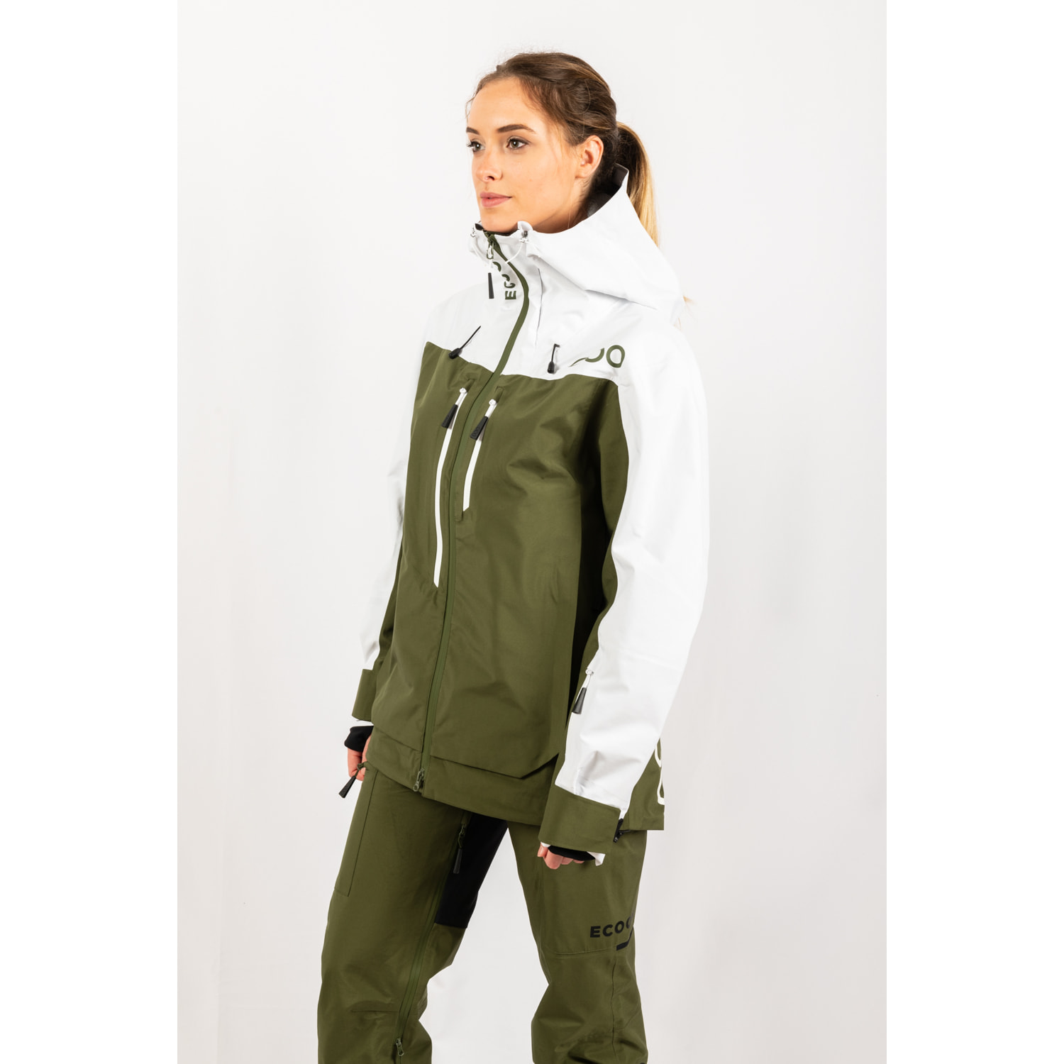 Chaqueta para mujer ECOON ECOExplorer Jacket Women - Caqui / Blanco